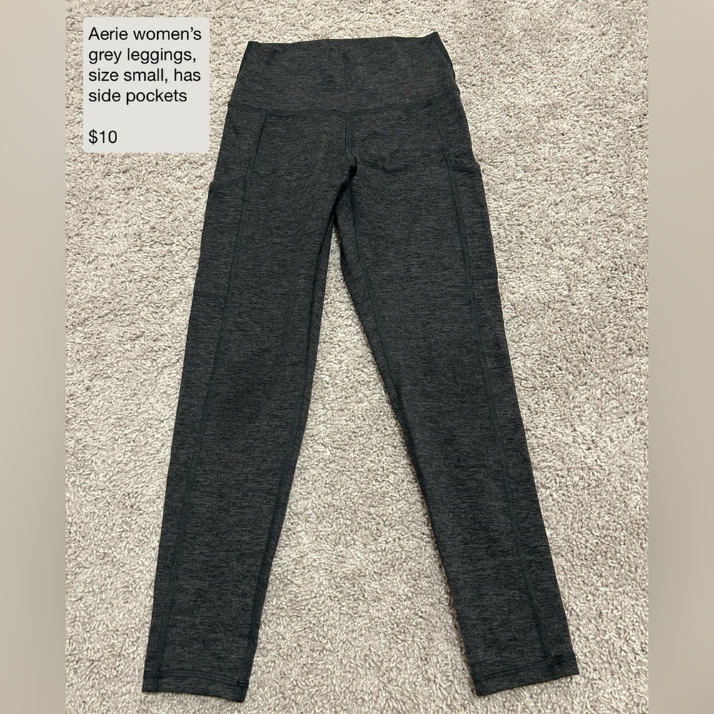 Aerie Dark Gray Leggings with Side Pockets